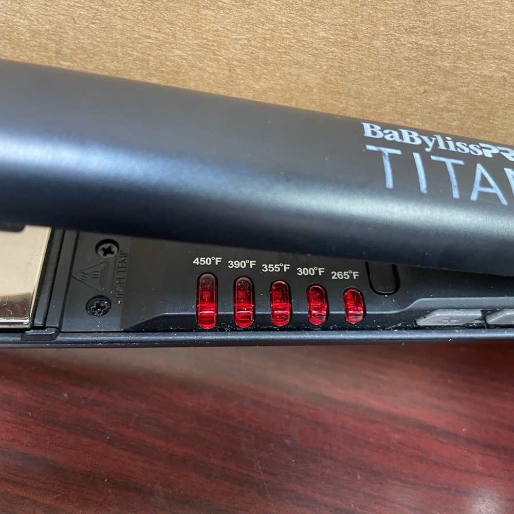 Babyliss Pro Titanium Hair Straightner 1" BT130T Black Swivel TESTED  WORKING - Picture 3 of 10